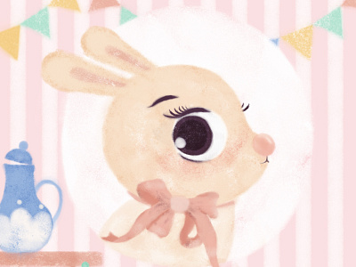 Tea Party babyrabbit draw kidsillustration lovelyrabbit rabbit rabbitportrait rabbits tealovers teaparty
