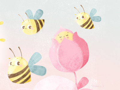 Spring Love bee characterdesign draw drawing flowerpower flowers illustration illustrationartists kids kidsillustration