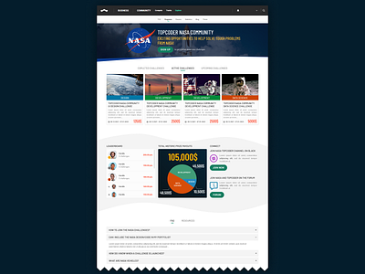Web Design for NASA landing page nasa web
