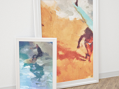 A couple new surf art prints