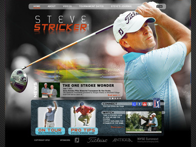 Pro Golfer site design design golf josh hoye pga web design website