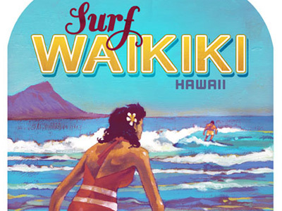 Surf Art design art design hawaii illustration josh hoye painting surf surf art surfing waikiki