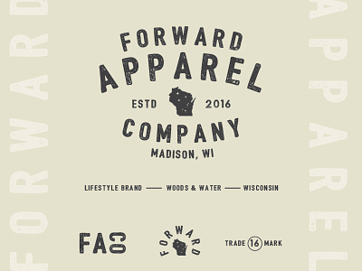 Forward Apparel Co. apparel brand branding design identity logo outdoors typography wisconsin