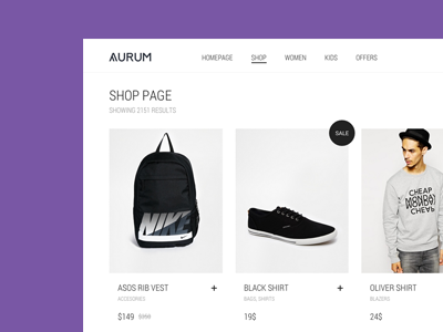 Aurum - Shopping Theme aurum themeforest envato theme purple minimal minimal theme template
