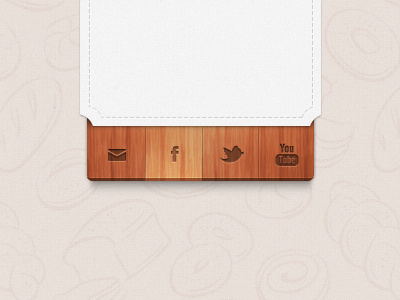Social Wood Icons 3d bakery cuisine facebook food foodish hover icons mail networking ribbon social social icons twitter wood youtube