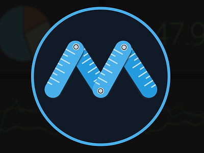 M is a magic letter blue brand dark design enterprise letter logo mark ui