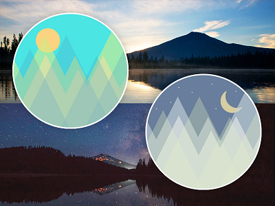 A happy mistake brought me back to Mt. Bachelor :) badge blue day design flat icon illustration logo mountains night ui vector