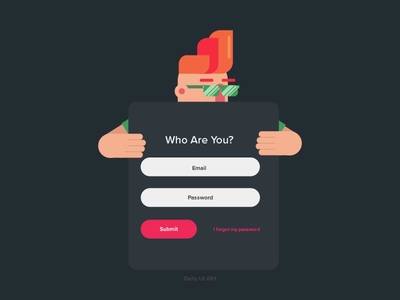 Daily UI 001 black clean dailyui design flat login organized red security simple ui ux