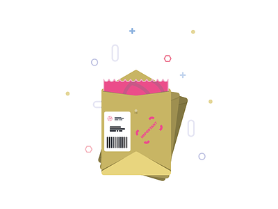 Received a Package! dribbble fedex invite newbie package pink shipping simple ui ups ux