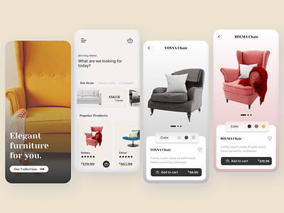 Furniture mobile app concept. concept design furniture ikea mobile app ui ux