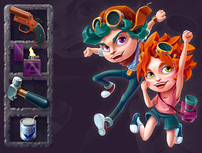 Zombie vacation (characters) casual game design game gamedev illustration mobile game ui ux zombie