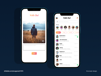 Hello Chat - Concept Mobile App app design figma minimal ui ux