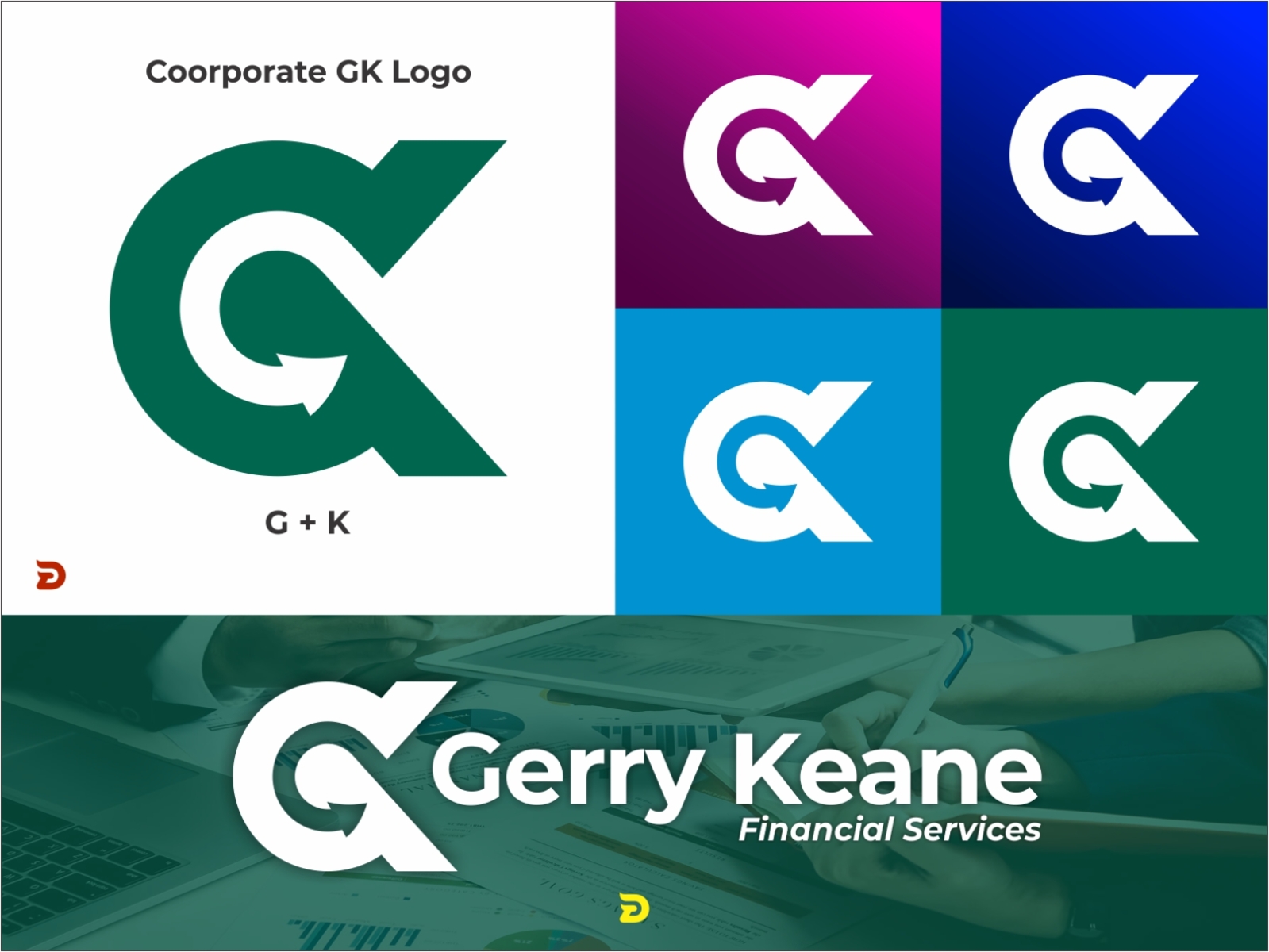 GK Monogram logo Design V6 By Vectorseller | TheHungryJPEG