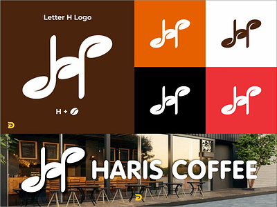 Letter H Logo suitable for Beverage or Coffee Shop 3d branding graphic design logo motion graphics