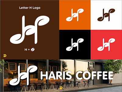 Letter H Logo suitable for Beverage or Coffee Shop