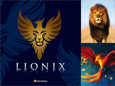 Phoenix Lion Logo 3d animation branding graphic design lion phoenix logo motion graphics ui
