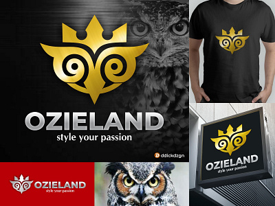 Owl King Logo 3d animation branding graphic design kingowl logo logoking logoowl motion graphics owlking ui