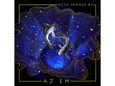 Octo Friends #7 - AZ EM branding design illustration logo procreate