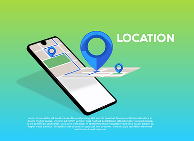 mobile with location pin illustration internet location app mobile app road direction