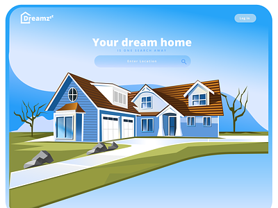 Dream home architecture home homepage illustraion landing page logo real estate web page