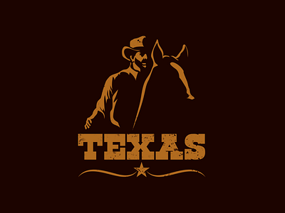 Texas Cowboy Logo cowboy graphic design horse illustration logo retro texas vintage western