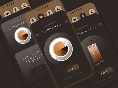 Koffee | App Design coffee design flat illustration minimal modern ui vector