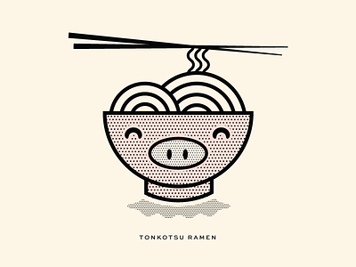 Tonkotsu Ramen brand illustration pittsburgh ramen vector