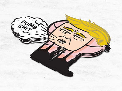 Donald Rump Sticker illustraton politics rump shit stickers trump vector