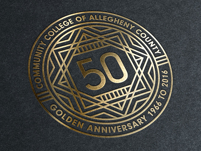 50th Anniversary Seal badge black design gold lines logo pittsburgh seal typography