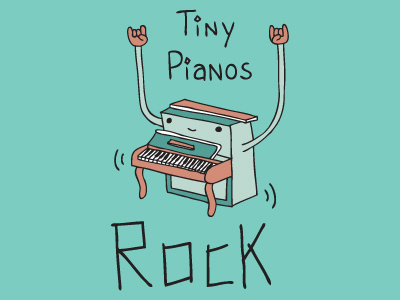 Tiny Pianos Rock illustration jokes objects