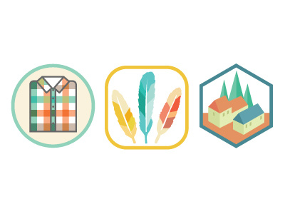 Adventure Wilderness Patches feather illustration patch plaid vector