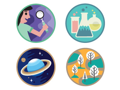 Badges badge embroidery kids patch science