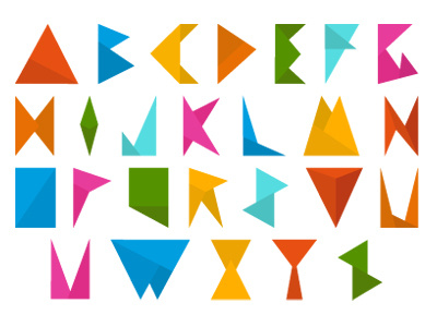 Origami typography vector