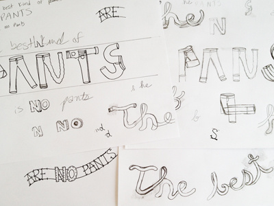 No Pants Sketching hand drawn type illustration sketch