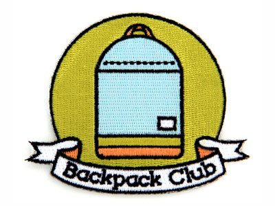 Backpack Club Patch awesome backpack banner illustration iron on patch