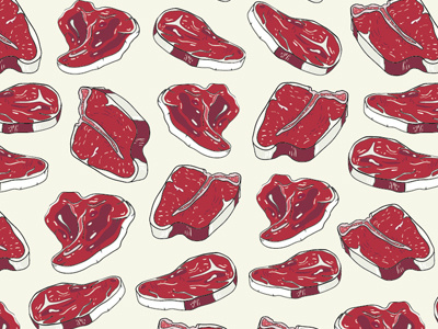 Repeating Meat Pattern food illustration meat pattern