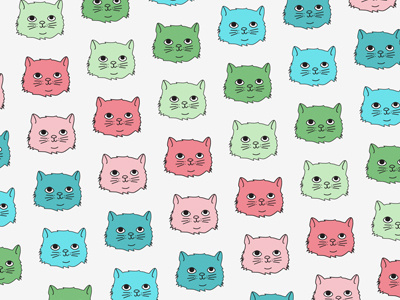 Cat Tint Pattern animal cat color pattern simplified vector