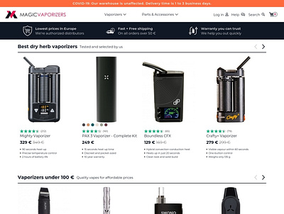 Magic Vaporizers design e comerce javascript logo magento magento 2 php retailer rubyonrails web