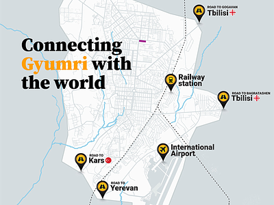 Map: Connecting Gyumri with the world armenia gyumri map qgis