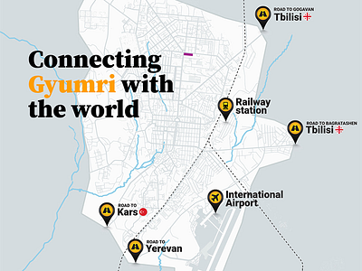 Map: Connecting Gyumri with the world