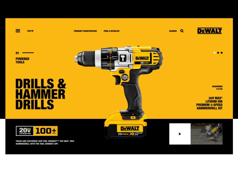 DeWalt_02 aftereffects animation gif interaction interface onemanfromrussia ps ui ux web website xd