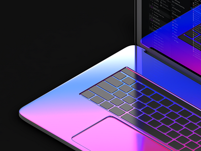 Iridescence I 3d 4d apple c4d cinema cinema4d computer design device gradient iridescence iridescent isometric laptop maxon model packshot product texture texturing