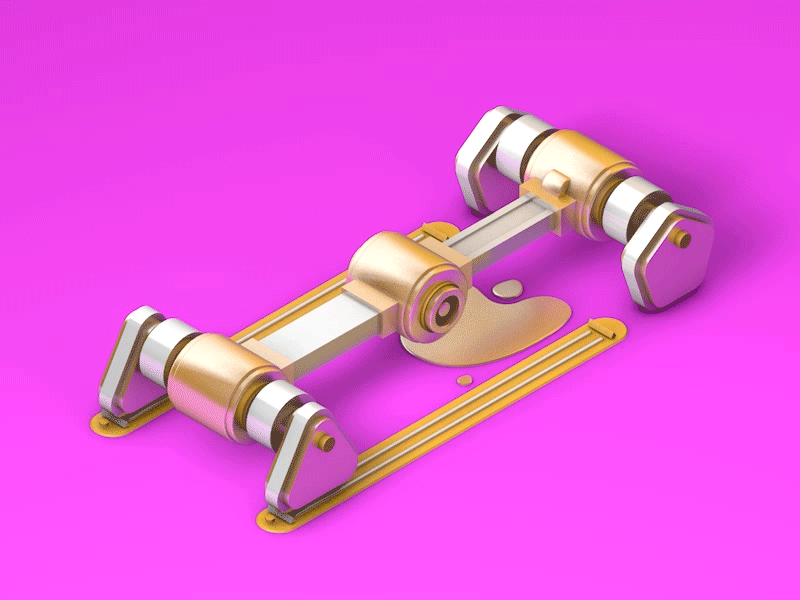 Golden Contraption 3d brushed cinema4d gold joint machine mechanism metal shiny