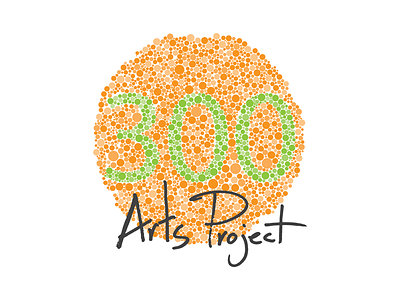 300 Arts Project Logo 300 arts project art gallery color blind test logo pointillism