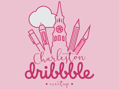 Charleston Dribbble Meetup Logo charleston design holy city line work logo script tools