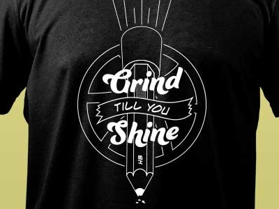 Grind Till You Shine Pencil Light dribbble basketball light line work pencil script shirt t shirt