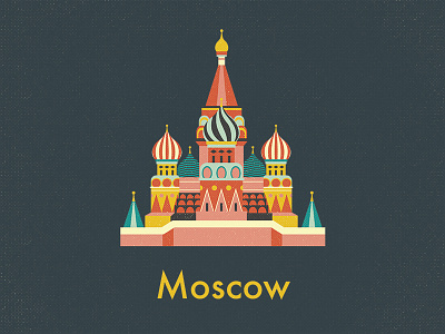 Moscow flat illustration moscow russia st basils vector