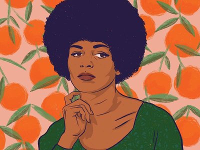 Angela Davis feminism illustration pattern portrait woman