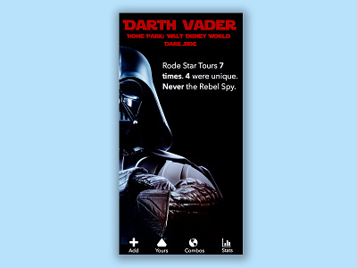 STTracker Profile Page dailyui dailyui006 disney star tours star wars