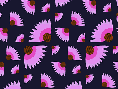 Purple Coneflower Pattern adobe illustrator coneflower pattern pollinator garden purple purple coneflower surface pattern surface pattern design